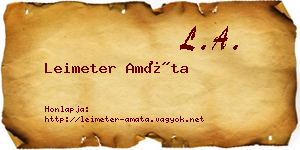 Leimeter Amáta névjegykártya